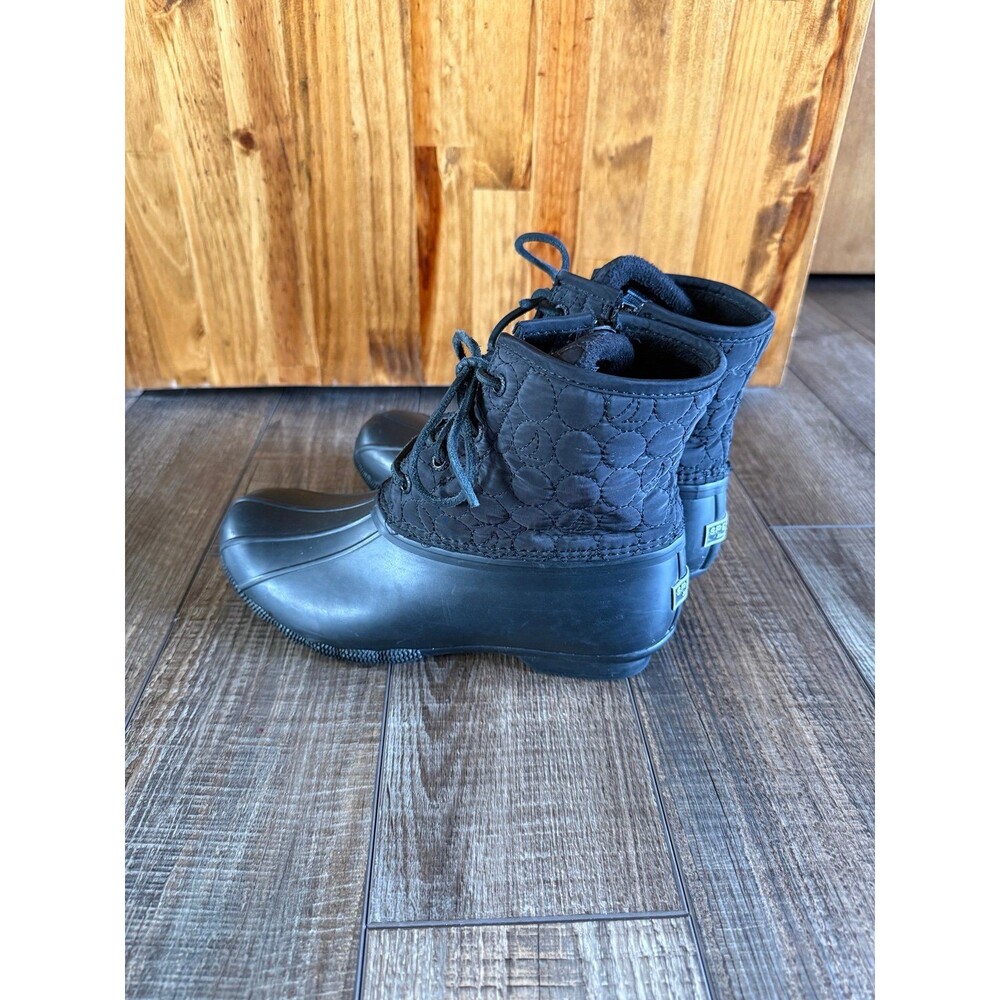 Sperry Saltwater Seacycled Quilted Rain Boots Sz. 8W Black - Picture 2 of 8